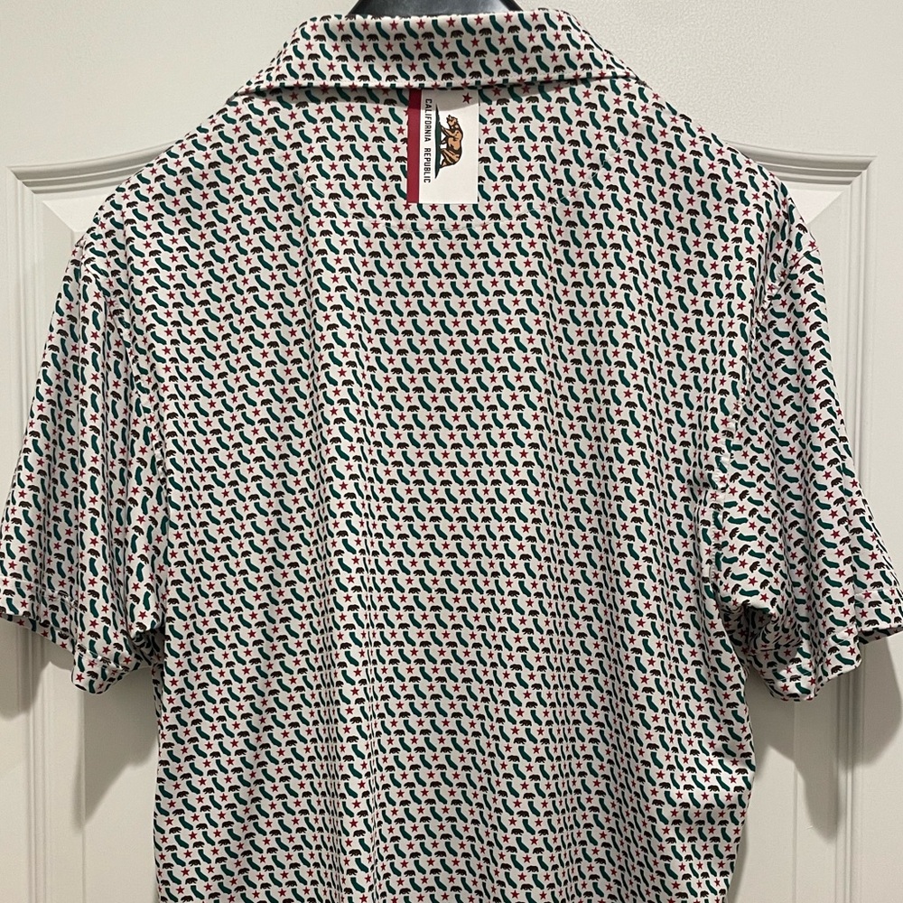 ☀️ Rhoback California Republic Patterned Shirt, Golf Polo ⛳️